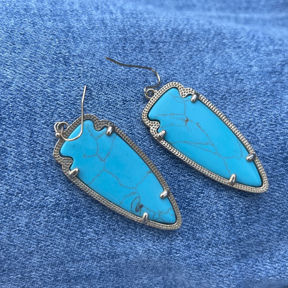 Kendra Scott Skylar Earrings in Turquoise and Gold Plate